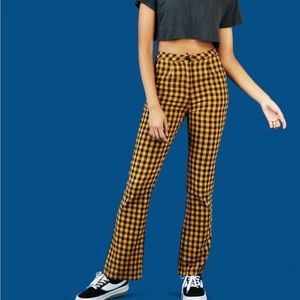 UNIF Gold and Black Checkered Pants Size 25.
